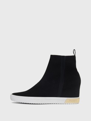 Black Dkny Cali Wedge Women's Sneakers | N5618358