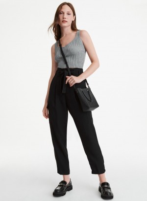 Black Dkny Essex Saffiano North-South Women's Crossbody Bags | Z9732288