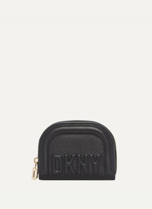 Black Dkny Metro Half Zip Around Women's Wallets | R0917462