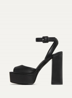 Black Dkny Party Platform Women's Sandals | V9181773