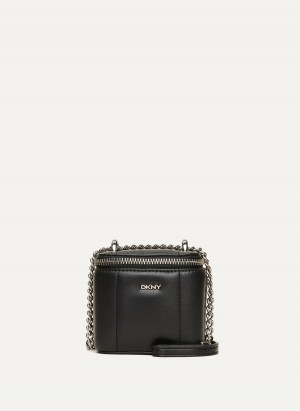 Black Dkny Sherpa Sina Flap Women's Shoulder Bags | K3546334
