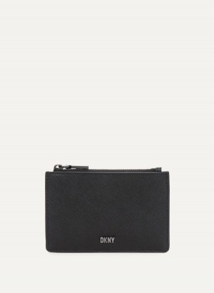 Black Dkny Sidney Key Women's Card Case | T4997742