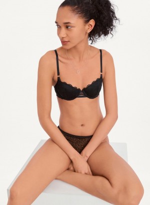 Black Dkny Superior Lace Balconette Women's Bras | G9354934