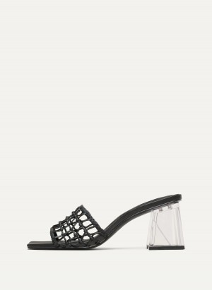 Black Dkny Vittoria Heel Women's Sandals | V3387343