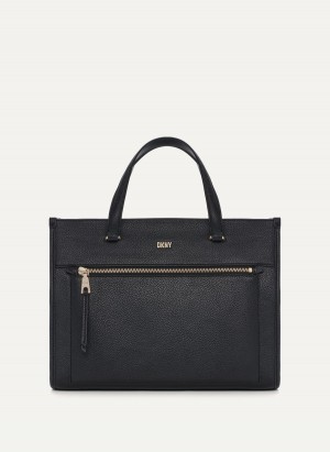 Black Dkny Zoie Medium Women's Tote Bags | S5543260