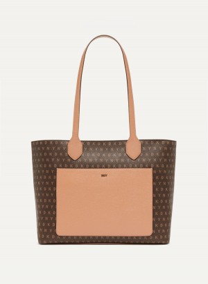 Brown Dkny Ines Women's Tote Bags | R1296570