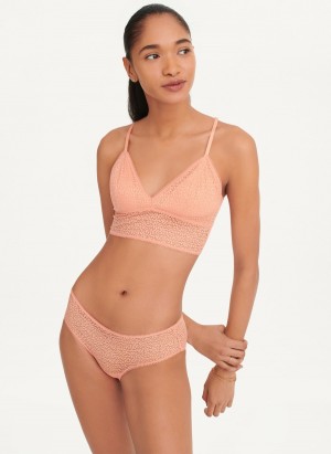Pink Dkny Modern Lace Longline Racerback Women's Bras | X9912451