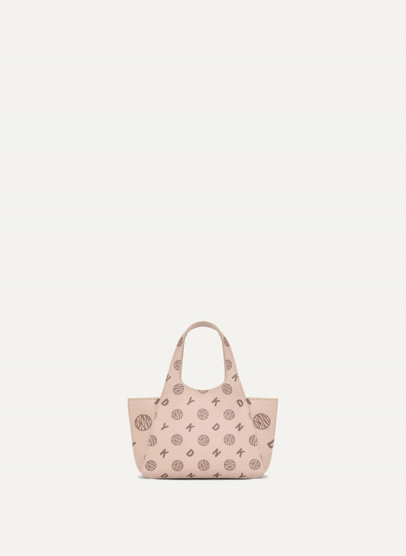 Beige Dkny The Mini Logo Effortless Women's Tote Bags | V7879897