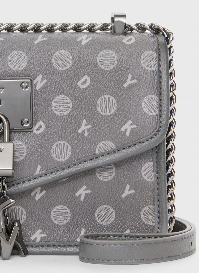 Black Dkny Elissa Small Heritage Logo Women's Crossbody Bags | T3955468