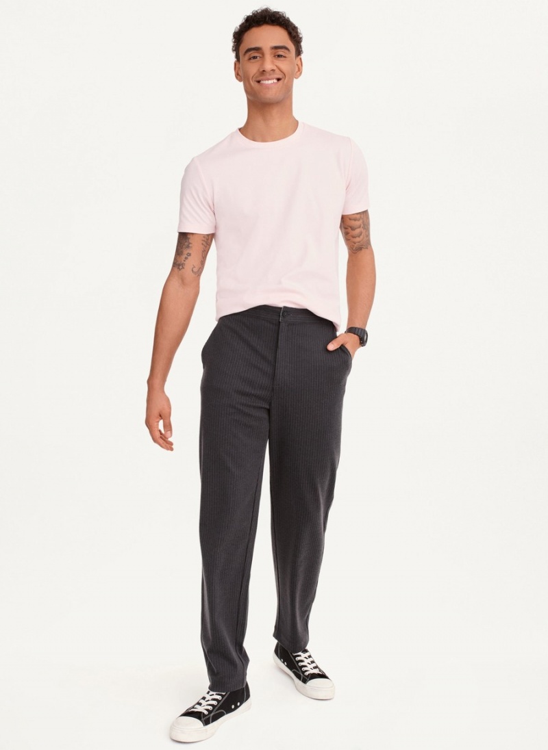 Black Dkny Knit Texture Men's Pants | O0309534