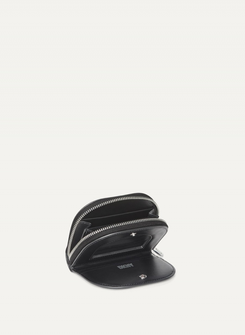 Black Dkny Metro Half Zip Around Women's Wallets | R8135529
