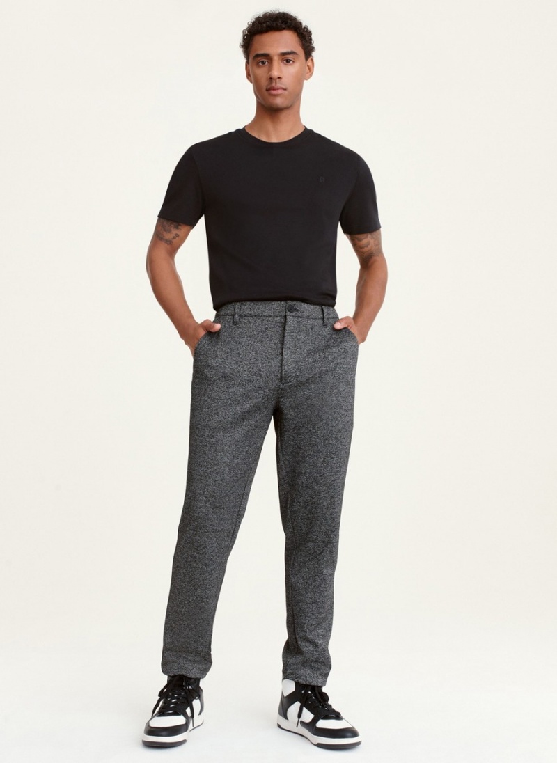 Black Dkny Novelty Fabric Chino Men's Pants | T7215028