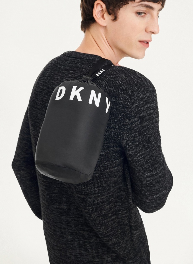Black Dkny Packable Quilted Men's Vest | U3868499