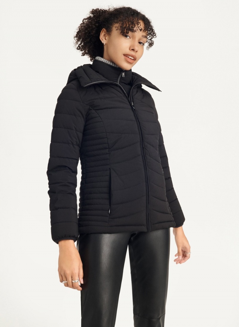 Black Dkny Packable Women's Jackets | Z7359158