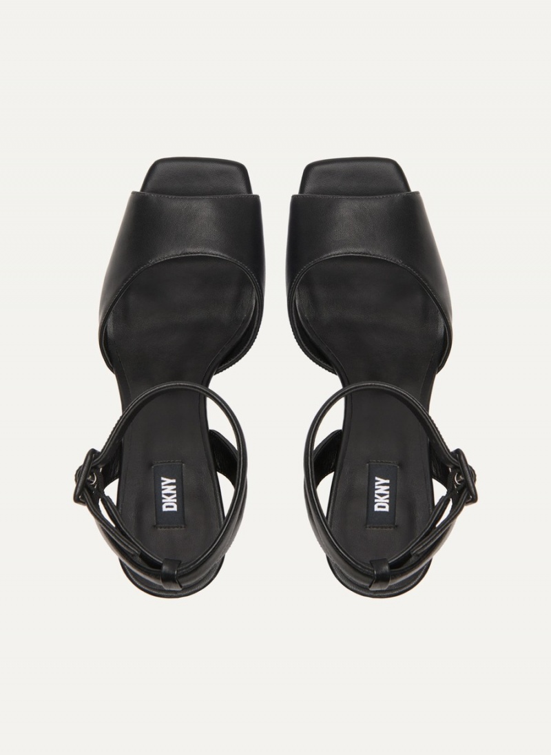 Black Dkny Party Platform Women's Sandals | V9181773