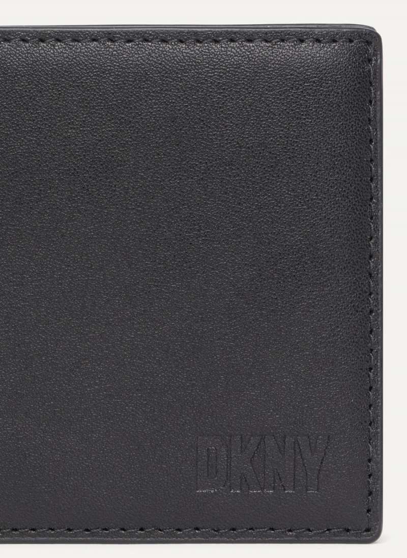 Black Dkny Side Fold Men's Wallets | T8115915