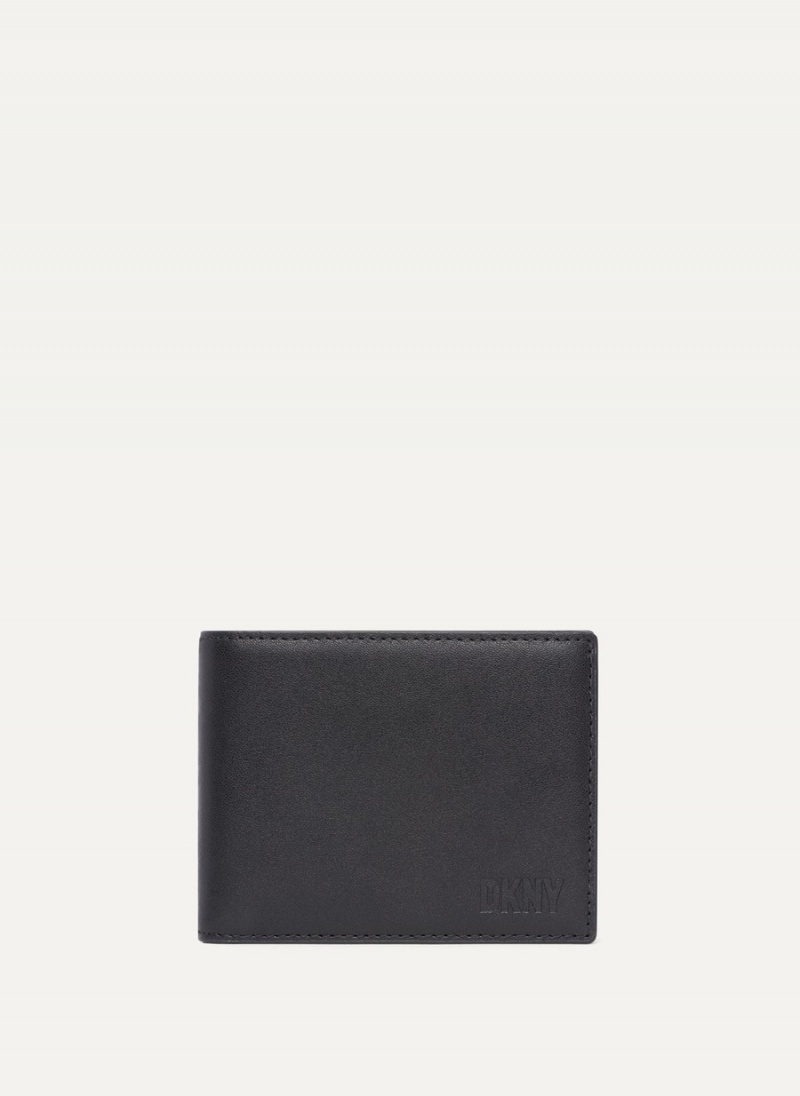 Black Dkny Side Fold Men\'s Wallets | T8115915