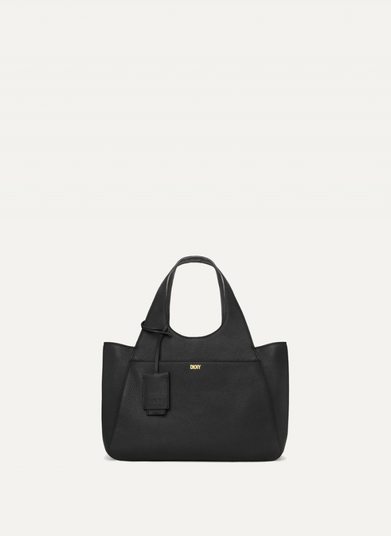 Black Dkny The Medium Effortless Women's Tote Bags | I0055995