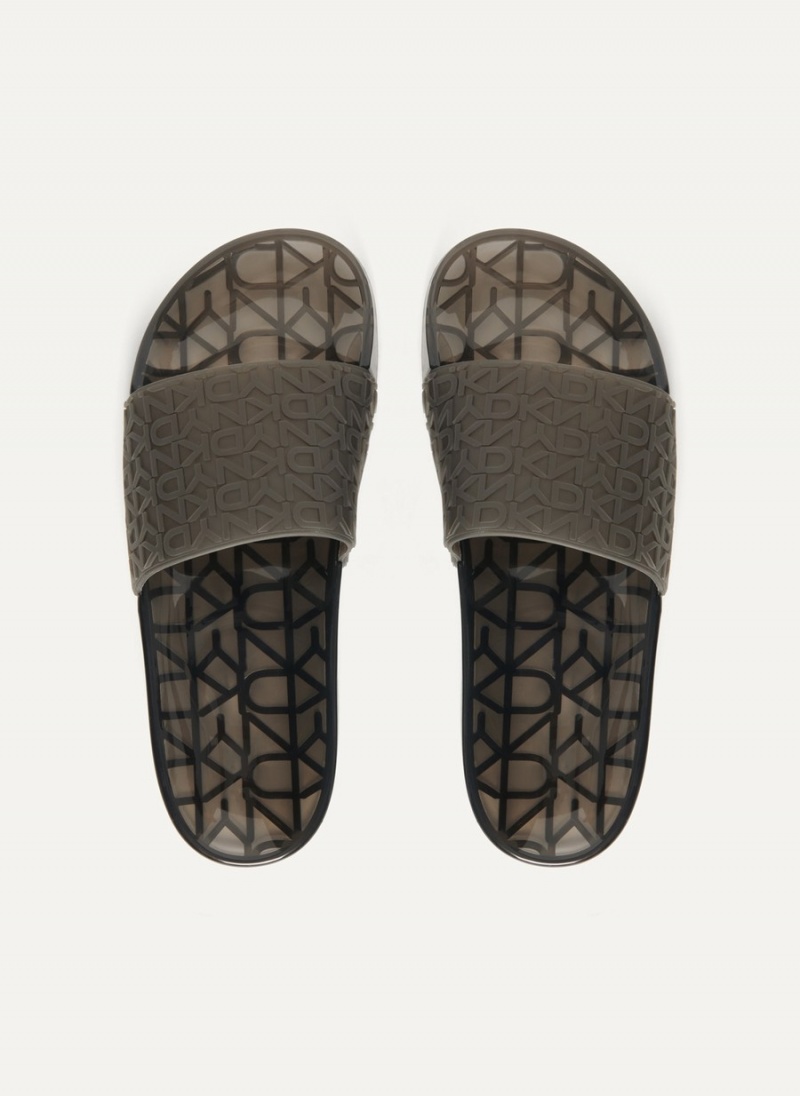 Black Dkny Tinzli Jellys Women's Slides | P6977686