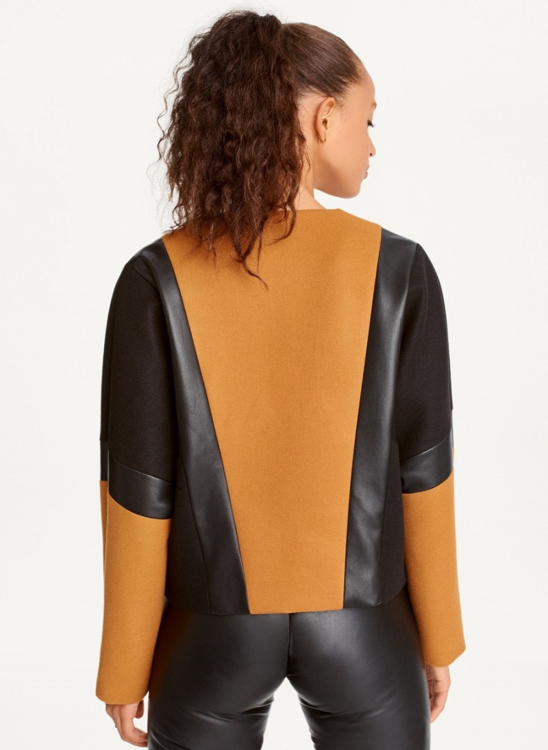 Brown Dkny Colorblock Women's Jackets | S0109557