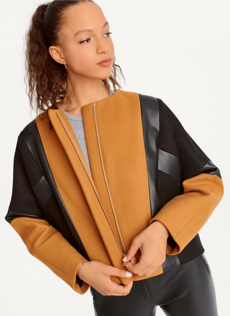 Brown Dkny Colorblock Women's Jackets | S0109557