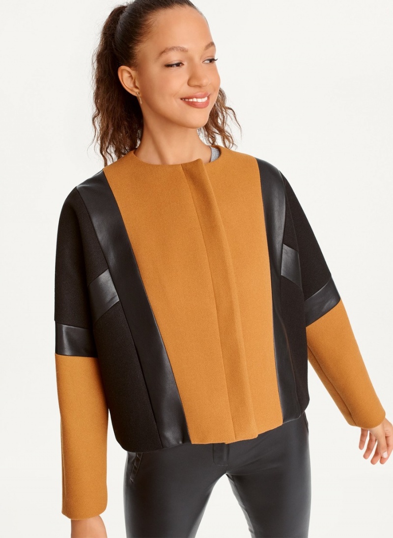 Brown Dkny Colorblock Women's Jackets | S0109557
