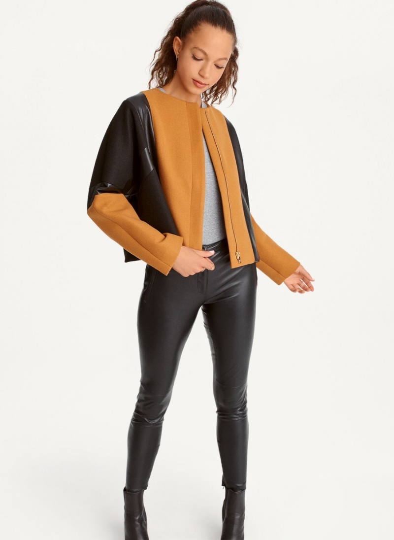 Brown Dkny Colorblock Women\'s Jackets | S0109557