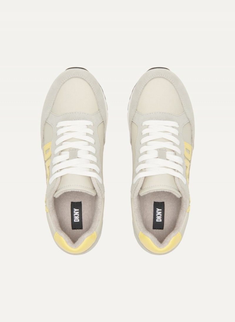 Grey Dkny Exploded Logo Retros Women's Sneakers | H2711603