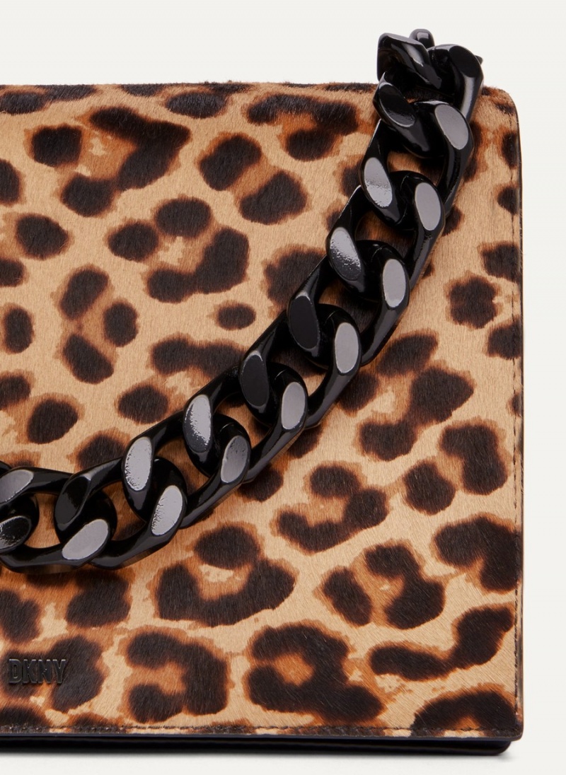 Leopard Dkny Willow Chain Women's Crossbody Bags | M8613737