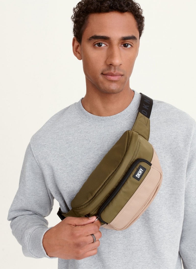 Olive Dkny Colorblock Men's Belt Bags | V8240767