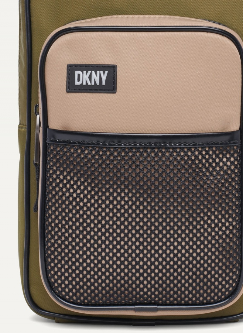Olive Dkny Colorblock Sling Men's Shoulder Bags | B0766367