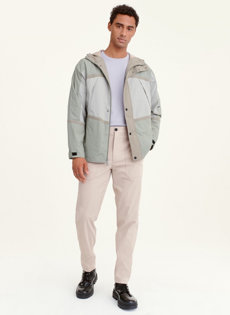 Olive Dkny Multi-Color Pieced Hike Men's Jackets | M0099203