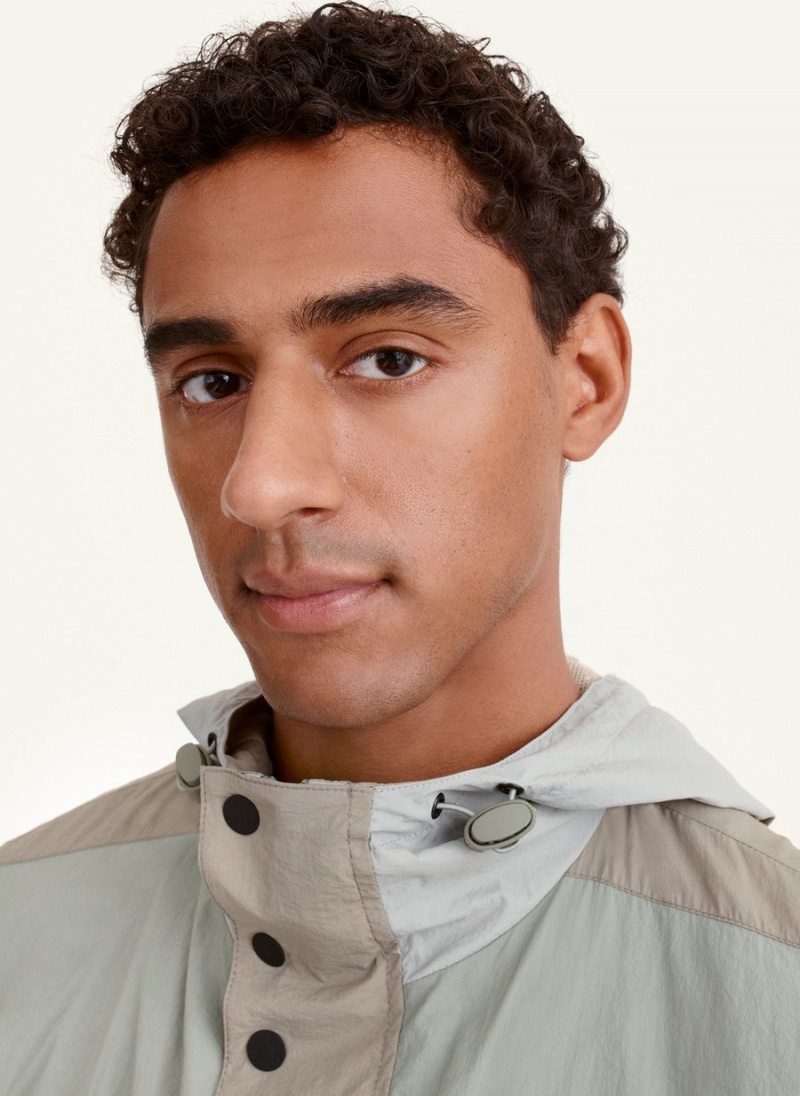 Olive Dkny Multi-Color Pieced Hike Men's Jackets | M0099203