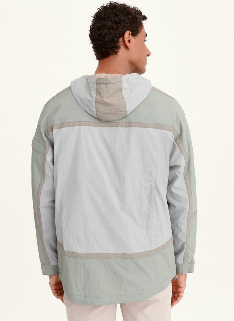 Olive Dkny Multi-Color Pieced Hike Men's Jackets | M0099203