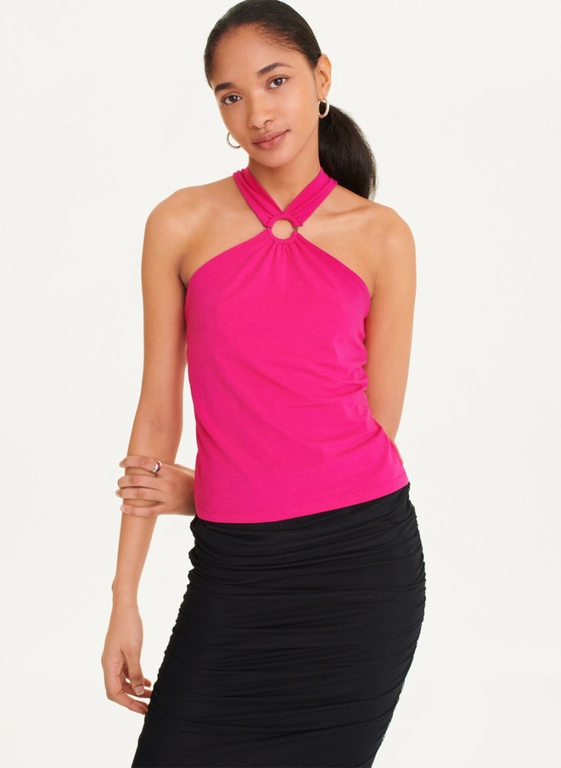 Pink Dkny Crossover Women's Tank Top | I4004824