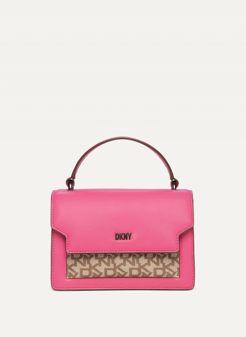 Pink Dkny Millie Leather Top Handle Women\'s Tote Bags | V2084360