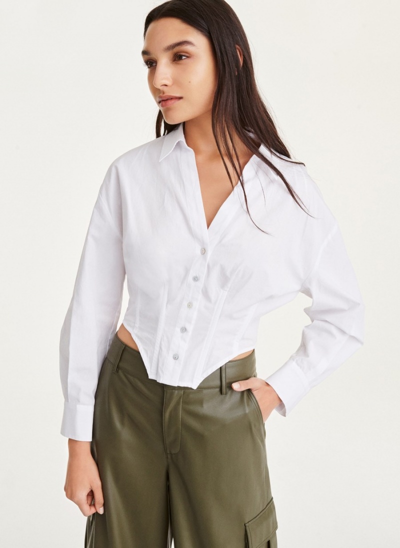 White Dkny Corset Women's Shirts | Y9970720