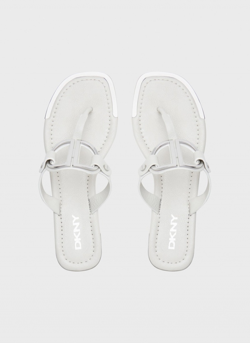 White Dkny Hartford Women's Sandals | S0251295
